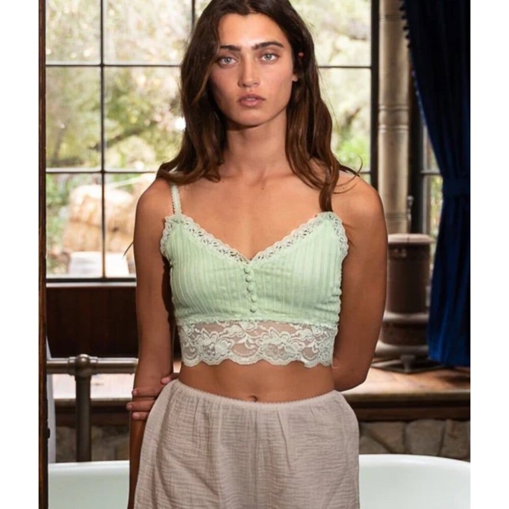 Pol bralette pol tank pol crop Lacey bralette POL top mint lace bralette small